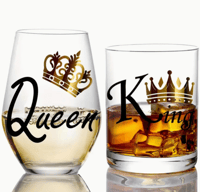 Image 2 of King & Queen Glass Set