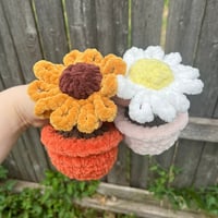 Image 1 of Sunflower and Daisy Potted Plant Plushies | Plush Fidget Toy | ADHD Plushie | Sensory Toys | Plan...