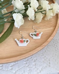 Image 1 of Floral Watering Can Earrings