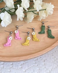 Image 1 of Floral Rainboots Earrings 