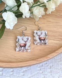 Image 1 of Watercolor Deer Earrings 