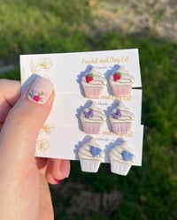 Image 2 of Cute Cupcake Stud Earrings