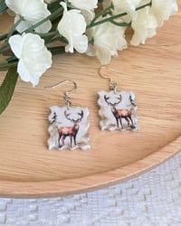 Image 2 of Watercolor Deer Earrings 