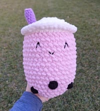 Image 3 of Jumbo Boba Tea Crochet Plush 