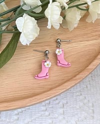 Image 3 of Floral Rainboots Earrings 