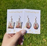 Image 4 of Watercolor Bunny Rabbit Earrings