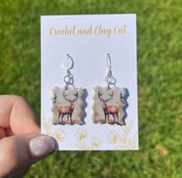 Image 4 of Watercolor Deer Earrings 