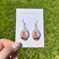 Image 5 of Watercolor Bunny Rabbit Earrings