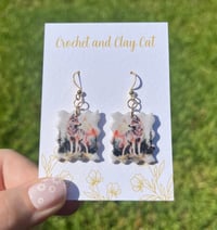 Image 5 of Watercolor Wolf Earrings