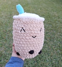 Image 1 of Jumbo Boba Tea Crochet Plush 