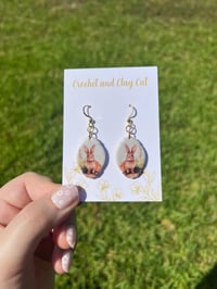 Image 6 of Watercolor Bunny Rabbit Earrings
