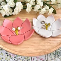 Image 1 of Lotus Flower Trinket Trays | Floral Jewelry Dish