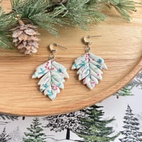Image 8 of Snowy Leaf Earrings