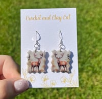 Image 7 of Watercolor Deer Earrings 