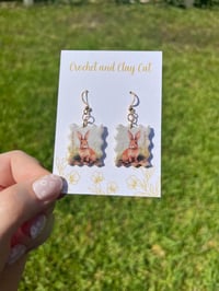 Image 8 of Watercolor Bunny Rabbit Earrings