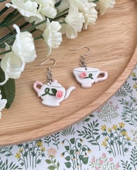 Image 4 of Floral Teapot Earrings 