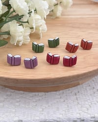 Image 1 of Fall Colored Book Stud Earrings