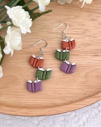 Image 2 of Fall Colored Book Stud Earrings