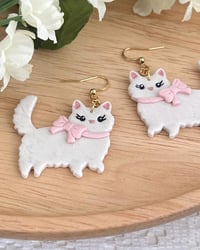 Image 2 of Handmade Bow Cat Earrings 