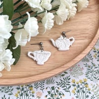 Image 6 of Floral Teapot Earrings 