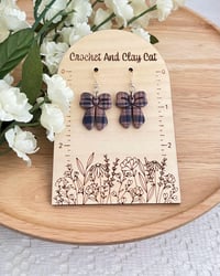 Image 3 of Fall Leaf Bow Dangly Earrings