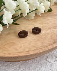 Image 2 of Coffee Bean Stud Earrings | Hypoallergenic Studs