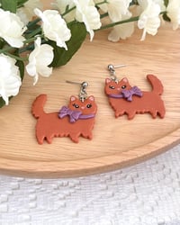 Image 4 of Handmade Bow Cat Earrings 