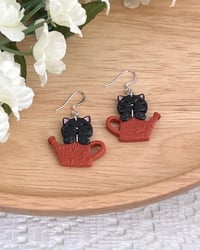 Image 5 of Handmade Fall Clay Cat Earrings