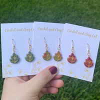 Image 3 of Fall Leaf Dangly Earrings