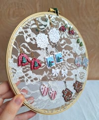 Image 5 of Embroidery Hoop Jewelry Holder | Earrings Organizer