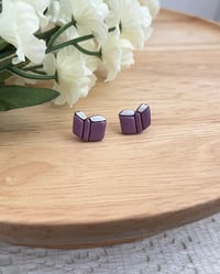 Image 6 of Fall Colored Book Stud Earrings