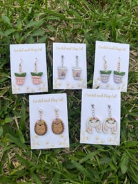 Image 7 of Lavender Latte Coffee Earrings 