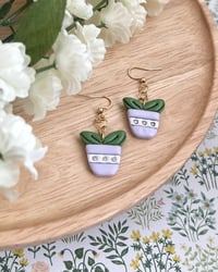 Image 1 of Pastel Potted Plant Earrings