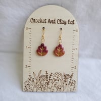 Image 6 of Fall Leaf Dangly Earrings