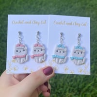 Image 10 of Christmas Cat Earrings | Winter Kitten Earrings