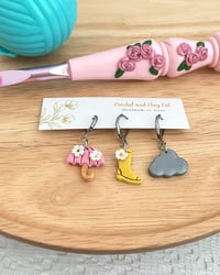 Image 1 of Rainy Day Stitch Markers for Crochet and Knitting