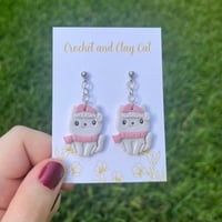 Image 11 of Christmas Cat Earrings | Winter Kitten Earrings