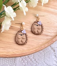 Image 1 of Floral Hedgehog Earrings