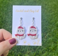 Image 12 of Christmas Cat Earrings | Winter Kitten Earrings