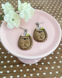 Image 4 of Floral Hedgehog Earrings
