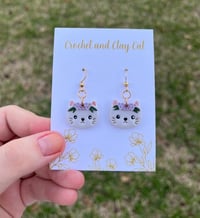 Image 4 of Flower Crown Cat Earrings