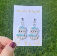 Image 13 of Christmas Cat Earrings | Winter Kitten Earrings