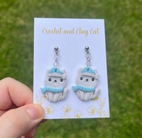 Image 14 of Christmas Cat Earrings | Winter Kitten Earrings