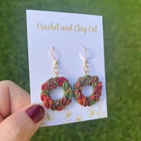 Image 3 of Fall Leaf Wreath Earrings