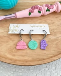 Image 1 of Pastel Christmas Stitch Markers for Crochet and Knitting