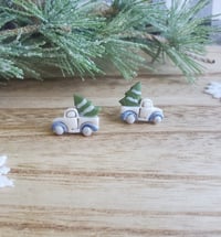 Image 5 of Christmas Red Truck Stud Earrings
