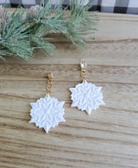 Image 5 of Sparkly Snowflake Earrings
