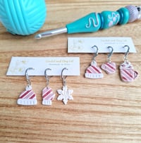 Image 3 of Candycane Christmas Stitch Markers for Crochet and Knitting
