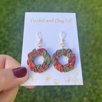 Image 5 of Fall Leaf Wreath Earrings