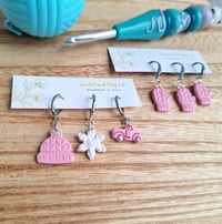 Image 3 of Pink Christmas Stitch Markers for Crochet and Knitting
